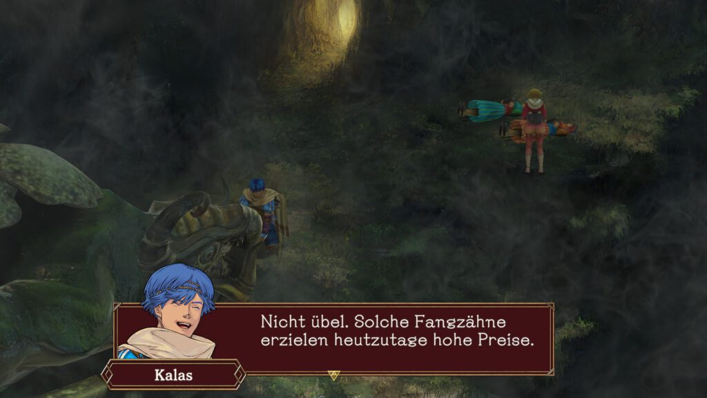 Baten Kaitos Textbox. Kalas freut sich über die Beute eines Endbosses.