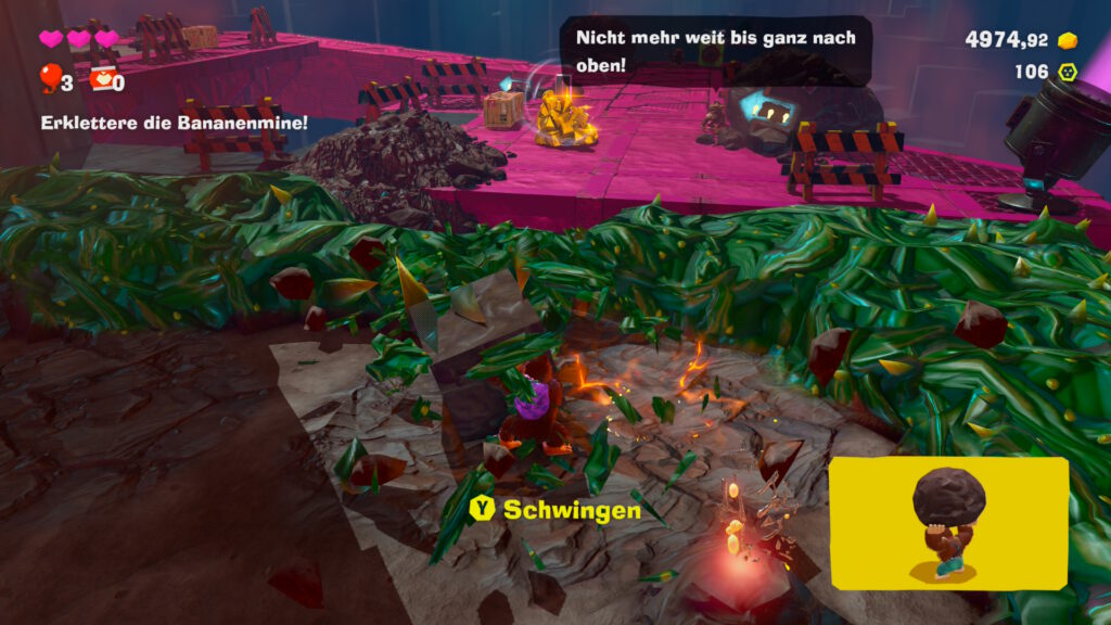 Donkey Kong zerstört Dornen